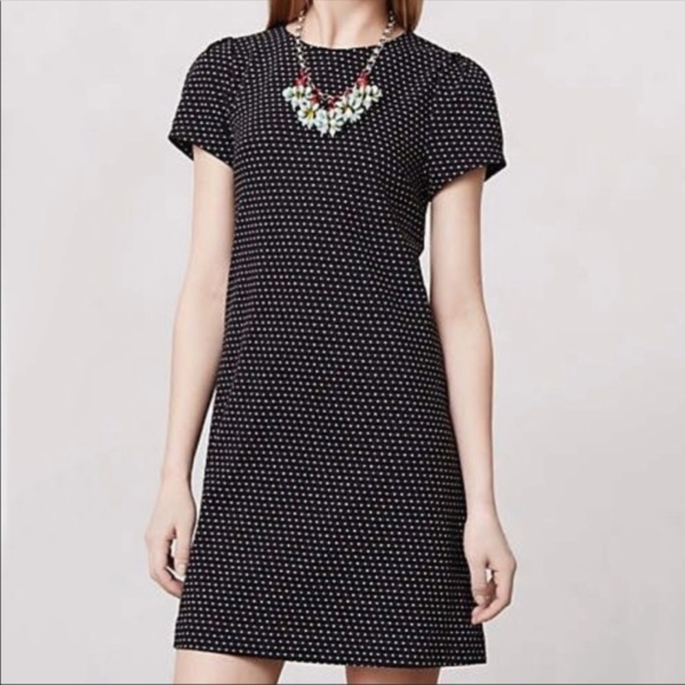 Maeve Anthropologie Polka Dot Black Summer Dress
